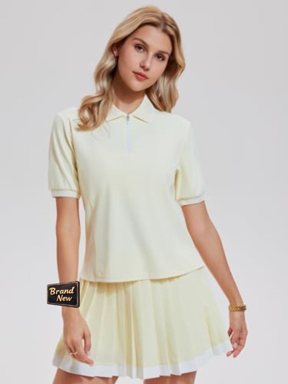 Women's 2-Piece Tennis Skirt Set with Built-In Shorts & Pockets - Picture 5 of 7